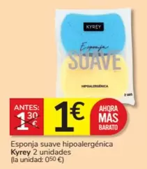 Oferta de Kyrey - Esponja Suave Hipoalergénica por 1€ en Consum