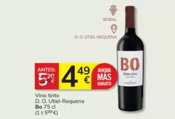 Oferta de Bo - Vino Tinto D.o. Utiel-Requena por 4,49€ en Consum