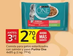 Oferta de Purina One - Comida Para Gatos Esterilizados Con Salmon Y Pavo por 2,7€ en Consum