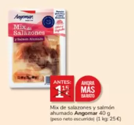 Oferta de Angomar - Mix De Salazones Y Salmón Ahumado por 1€ en Consum