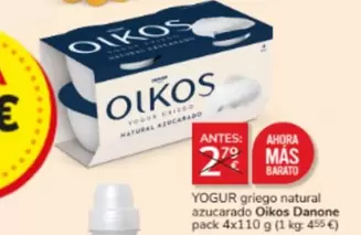 Oferta de Danone - Yogur Griego Natural Azucarado Olikos en Consum