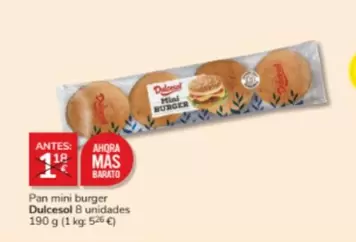 Oferta de Dulcesol - Pan Mini Burger 8 Unidades en Consum
