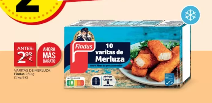 Oferta de Findus - Varitas De Merluza por 2€ en Consum