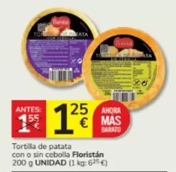 Oferta de Floristan - Tortilla De Patata Con O Sin Cebolla por 1,25€ en Consum