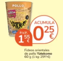 Oferta de Yatekomo - Fideos Orientales De Pollo por 1,55€ en Consum