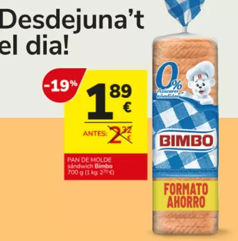 Oferta de Dia - Pan De Molde por 1,89€ en Consum
