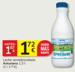 Oferta de La Asturiana - Leche Semidesnatada por 1,72€ en Consum