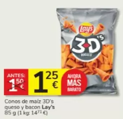Oferta de Lay's - Conos De Maiz 3d's Queso Y Bacon por 1,25€ en Consum