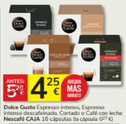 Oferta de Nescafé - Dolce Gusto Espresso Intenso, Espresso Intenso Descafeinado, Cortado O Café Con Leche por 4,25€ en Consum