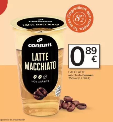 Oferta de Consum - Cafe Latte Macchiato por 0,89€ en Consum