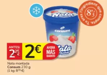 Oferta de Consum - Nata Montada por 2€ en Consum