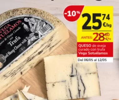 Oferta de Vega - Queso De Oveja Curado Con Trufa  Sotuelamos por 25,74€ en Consum