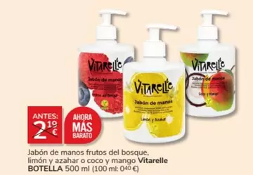 Oferta de Mas - Jabon De Manos Frutos Del Bosque, Limon Y Zahar O Coco Y Mango en Consum