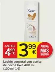 Oferta de Dove - Locion Corporal Con Aceite De Coco por 3,99€ en Consum