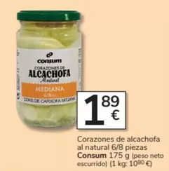 Oferta de Consum - Corazones De Alcachofa Al Natural por 1,89€ en Consum