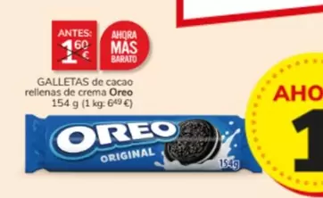 Oferta de Oreo - Galletas de cacao rellenas de crema por 1€ en Consum