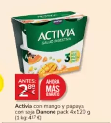 Oferta de Danone - Activia Con Mango Y Papaya Con Soja en Consum