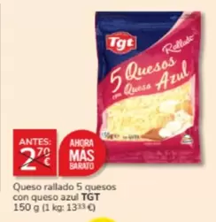 Oferta de Tgt - Queso Rallado 5 Quesos Con Queso Azul en Consum