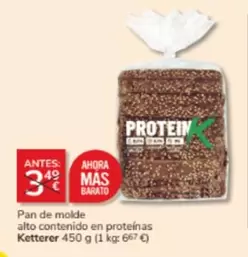 Oferta de Mas - Pan De Molde Alto Contenido En Proteinas en Consum