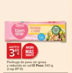 Oferta de El Pozo - Pechuga De Pavo Sin Grasa Y Reducido En Sal en Consum