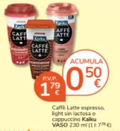 Oferta de Kaiku - Caffe Latte Espresso Light Sin Lactosa O Cappucino  Vaso por 1,79€ en Consum