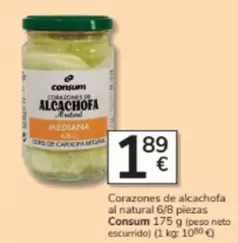 Oferta de Consum - Corazones De Alcachofa Al Natural por 1,89€ en Consum