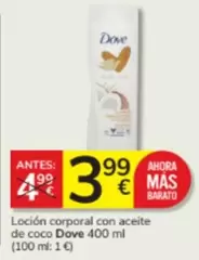 Oferta de Dove - Locion Corporal Con Aceite De Coco por 3,99€ en Consum