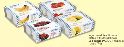 Oferta de La Fageda - Iogurt Maduixa, Llimona, Platano Frutces Del Bosc en Consum