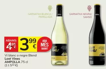 Oferta de Lost Vines - Vi Blanc O Negre Blend por 3,99€ en Consum