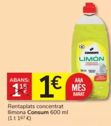 Oferta de Consum - Rentaplats Concentrat Llimona por 1€ en Consum