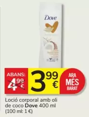 Oferta de Dove - Locio Corporal Amb Oli De Coco por 3,99€ en Consum