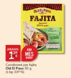 Oferta de Old El Paso - Condiment Per Fajita por 1€ en Consum