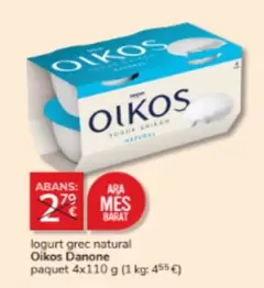 Oferta de Danone - Iogurt Grec Natural Oikos en Consum