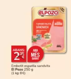 Oferta de El Pozo - Embotit Espatlla Sandvitx en Consum