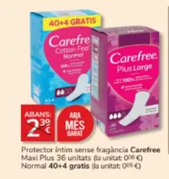Oferta de Carefree - Protector Intim Sense Fragancia Maxi Plus en Consum