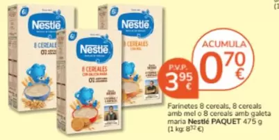 Oferta de Nestlé - Farinetes 8 Cereals por 3,95€ en Consum