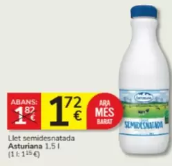 Oferta de La Asturiana - Llet Semidesnatada por 1,72€ en Consum