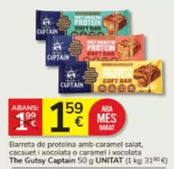 Oferta de Captain - Barreta De Proteina Amb Caramel Salat, Cacauet I Xoxocolata O Caramel I Xocolata por 1,59€ en Consum