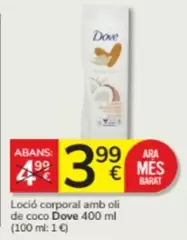 Oferta de Dove - Locio Corporal Amb Oli De Coco por 3,99€ en Consum