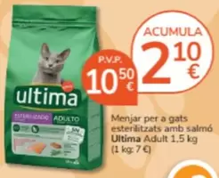 Oferta de Última - Menjar Per A Gats Esterilitzats Amb Salmo por 10,5€ en Consum