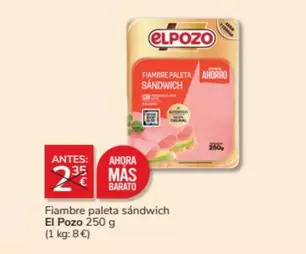Oferta de Elpozo - Fiambre Paleta Sandwich en Consum