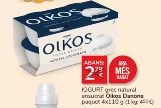 Oferta de OIKOS - Iogurt Grec Natural Ensucrat en Consum