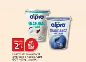 Oferta de Alpro - Postres De Soia Natural Amb Coco O Nabius en Consum