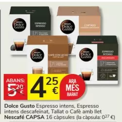 Oferta de Nescafé - Dolce Gusto Espresso Intens, Espresso Intens Descafeïnat, Tallat O Cafe Amb Llet por 4,25€ en Consum