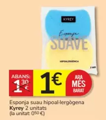 Oferta de Kyrey - Esponja Suau Hipoal.lergògena 2 Unitats por 1€ en Consum
