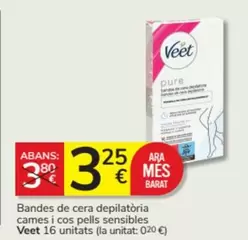 Oferta de Veet - Bandes De Cera Depilatoria Cames I Cos Pells Sensibles por 3,25€ en Consum