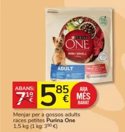Oferta de Purina One - Menjar Per A Gossos Adults Races Petites por 5,85€ en Consum