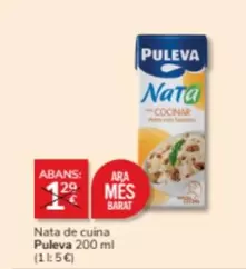 Oferta de Puleva - Nata De Cuina por 1€ en Consum