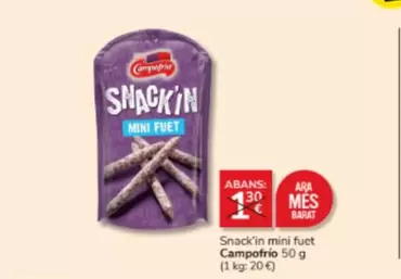 Oferta de Campofrío - Snack'in Mini Fuet por 1€ en Consum