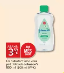Oferta de Johnson's - Oli Hidratant Àloe Vera Pell Delicada en Consum